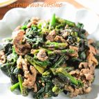 【ちぢみほうれん草の豚ゴマ炒め】野菜が美味しい！旬のおかず☆