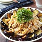 暑い日にも♪蒸し鶏と焼きナスとさっぱりネギだく香味ポン酢