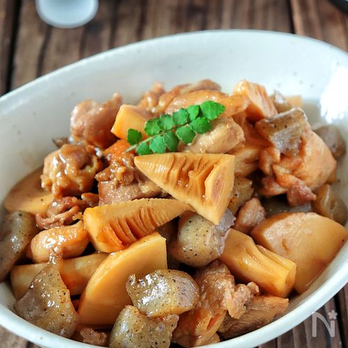 【たけのこ鶏肉こんにゃくの照り煮】ご飯にもお酒にも♡