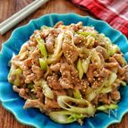 調味料2つ！豚こまとWネギのスタミナ旨だれ和え♩レンジで簡単