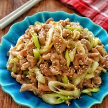調味料2つ！豚こまとWネギのスタミナ旨だれ和え♩レンジで簡単