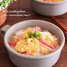 エアコンで冷えた胃に…ふんわりたまごのあったか塩そうめん♡