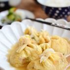 とろろ昆布ときのこの餅きんちゃく煮