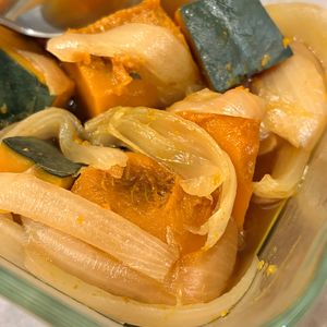 クリオネ侍の作ってみた!投稿(レンジで10分《バリ旨♡かぼちゃと新玉の煮物》)