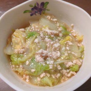 たりおの作ってみた!投稿(ごはんが止まらない白菜とひき肉の旨煮)