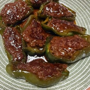 PONZの作ってみた!投稿(【ピーマンの肉詰めの甘辛照り焼き】裏ワザで絶対失敗なし!)