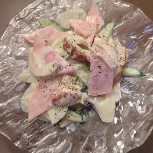 たりおの作ってみた!投稿(☆きゅうりと玉ねぎとハムのコールスロー☆)