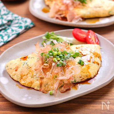 【豆腐とねぎの和風オムレツ】レンジでふわふわ茶碗蒸し風♡