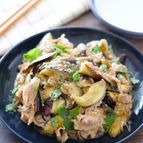 【なすと豚肉のごま味噌炒め】10分かからない！ご飯が進む♪