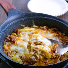とろーりチーズの豚こまキャベツのカレー炒め