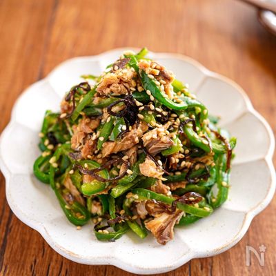 【鯖ピーマンの塩こんぶ和え】栄養たっぷり副菜♬︎