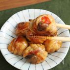 ジュワっと旨い～！【しいたけとトマトの豚バラ巻き】