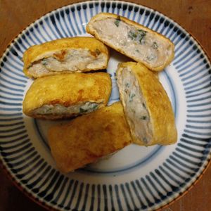 907307の作ってみた!投稿(鶏ひき肉としその油揚げの包み焼き)