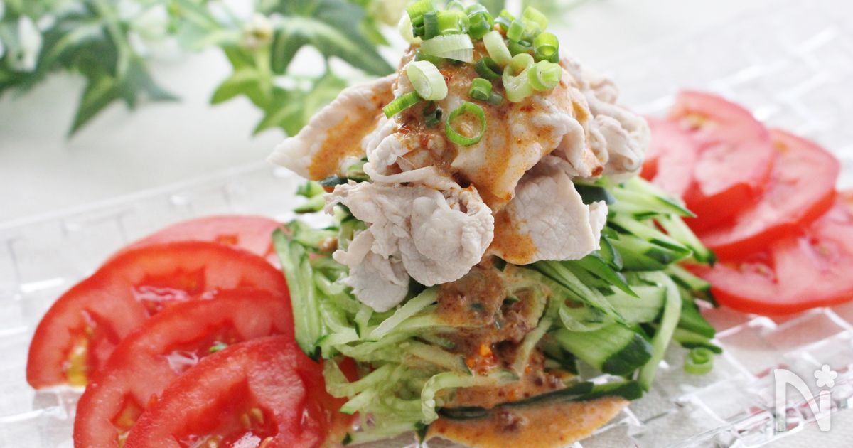 市販のごまドレを使った冷しゃぶ棒棒鶏風
