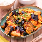 【鶏むね肉となすのチリたまご】ご飯に合う中華おかず♡