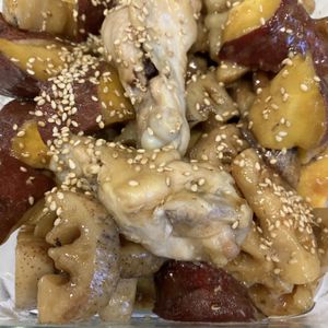 ♡♥♡くーまん♡♥♡の作ってみた!投稿(さつまいもと蓮根と鶏肉の甘酢炒め☆食感が楽しい♩絶品おかず)