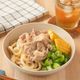 息子が完食！豚と夏野菜のぶっかけうどん