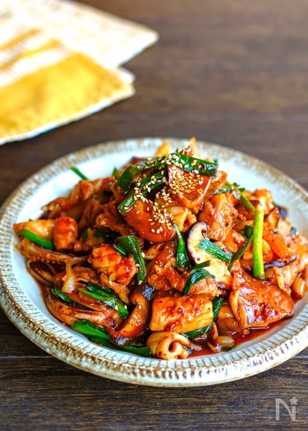 オサムプルコギ(いかと豚バラの旨辛炒め)【韓国料理】