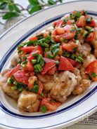 絶品＊ジューシーチキンのニラトマトだれ＊