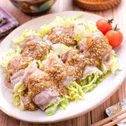 レンチン一発【蒸しキャベツの豚巻き】ごま味噌だれ♡