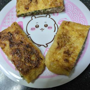 さこ　マロ美の作ってみた!投稿(【もやしとニラの油揚げ餃子】簡単節約おかず♡おつまみにも◎)