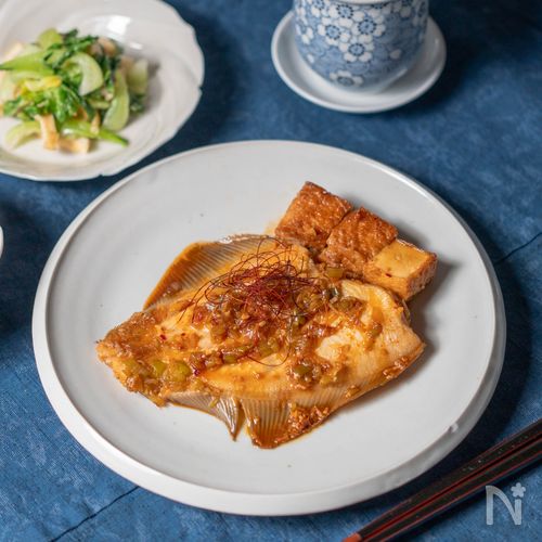 【かれいと厚揚げの韓国風煮つけ】ご飯がすすむ♪