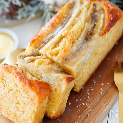 《HMで簡単♪》バナナとメープルの塩バター豆腐パウンド