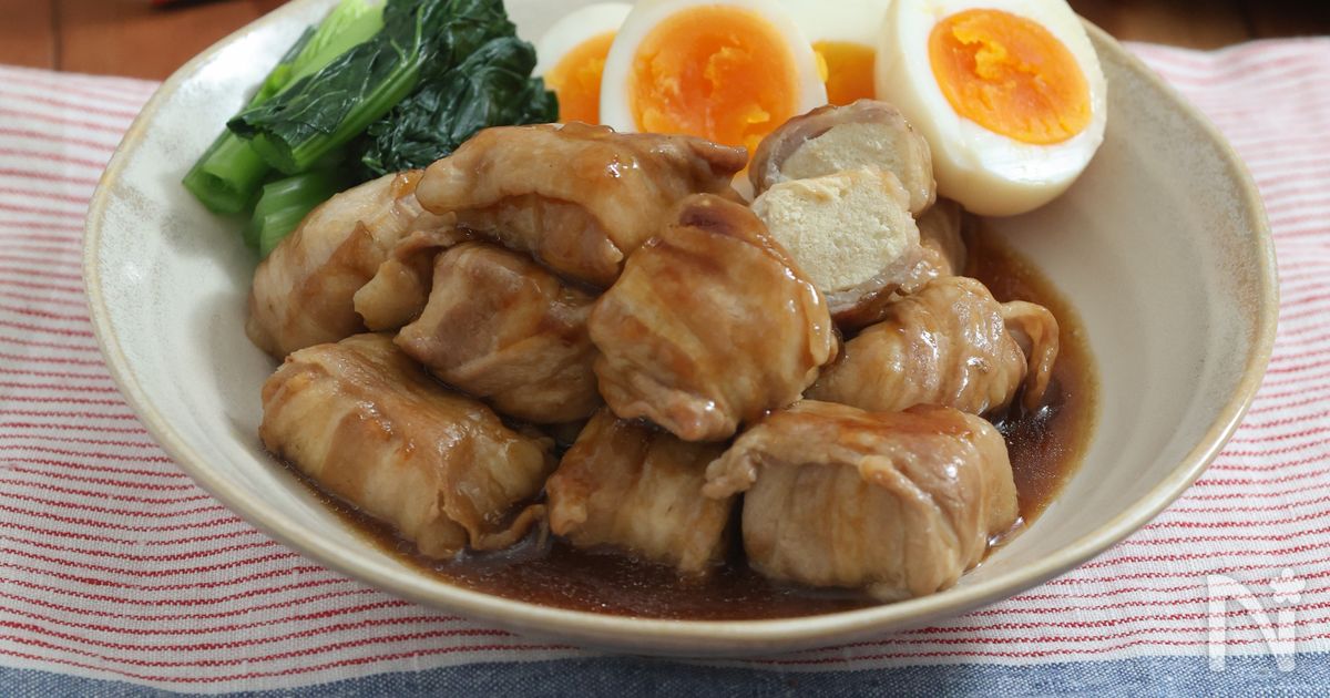 高野豆腐の角煮風【やわらか＆ヘルシーな高野豆腐の肉巻き】