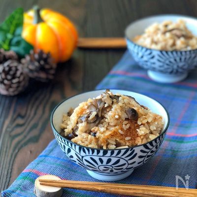 みんな大好き!*きのこと鶏ひき肉のコクうま炊き込みご飯*