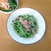 かおちゃんの作ってみた!投稿(包丁不要＊もやしと豆苗とひき肉のササッと炒め＊簡単！節約！)