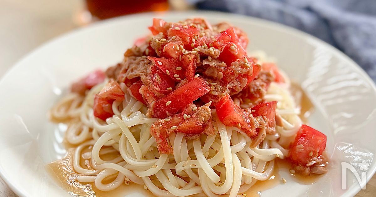 和えるだけ🍅『トマツナうどん』