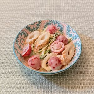 𝔂𝓾𝓶𝓲🍓の作ってみた!投稿(【水菜とちくわとミニトマトのマヨポンサラダ】極うまドレ)
