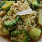 ゴーヤとセロリの大人の肉なし麻婆風