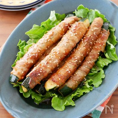 ズッキーニの肉巻き〜ガーリックバターソース〜
