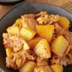 簡単！ボリューム満点＊豚こまとじゃがいものカレー照り焼き