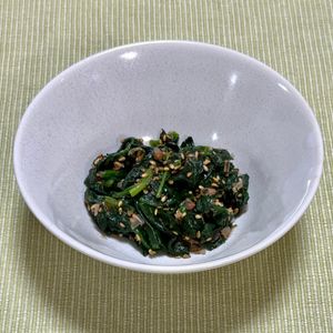 キャピタンの作ってみた!投稿(ほうれん草のおかか和え【作り置き】)