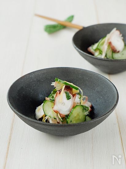 香味野菜たっぷり！きゅうりとタコの酢の物