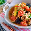 加熱はレンジで1回！？『豚肉となすとトマトのうまだれあえ』