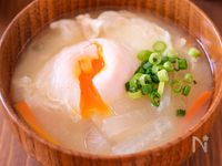 【大根と落とし卵のお味噌汁】まろやかでやさしい味♪