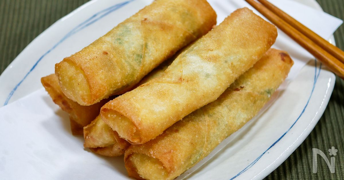 プリっと食感「海老とポテトの春巻き」