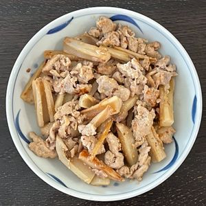 とーるじーじの作ってみた!投稿(豚こまれんこんの粒マスタードソース)