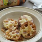厚切りれんこんとチーズのごまだれステーキ