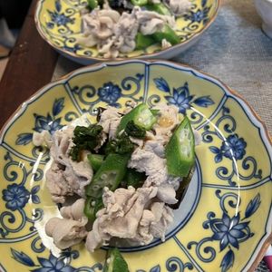 Hikeyの作ってみた!投稿(『豚しゃぶとなすとオクラの中華香味だれ』さっぱり‼やみつき♫)