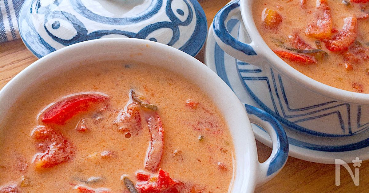 意外な組み合わせが旨ウマ♡トマト塩昆布豆乳スープ