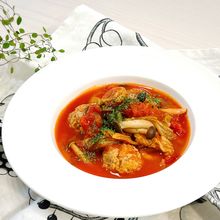 超!超簡単!フライパンひとつde白菜とミートボールのトマト煮