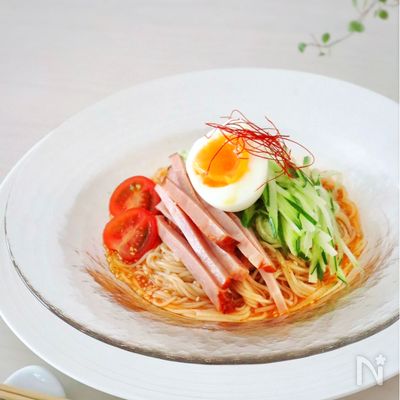 暑い日に！＼素麺で簡単!!／ピリ辛ウマい♡ビビン麺