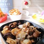 やみつき！ホタテとキノコの塩麹アヒージョ