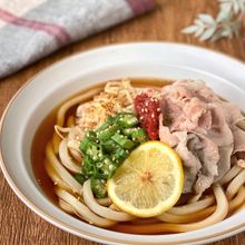 【塩レモンもやしとオクラの梅冷しゃぶうどん】夏バテ回復♪