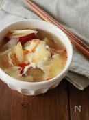 さつまいものピリ辛ラー油とチーズ味噌スープ