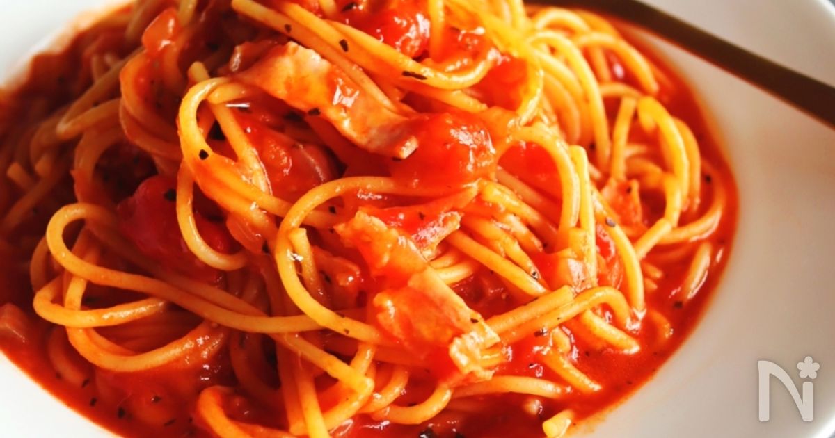 《超おすすめ♡絶品！にんにく香るトマトパスタ》ワンパンで完成